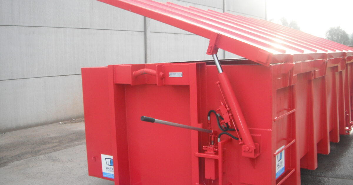 Container met hydraulisch dak | Machines | Valvan Containers